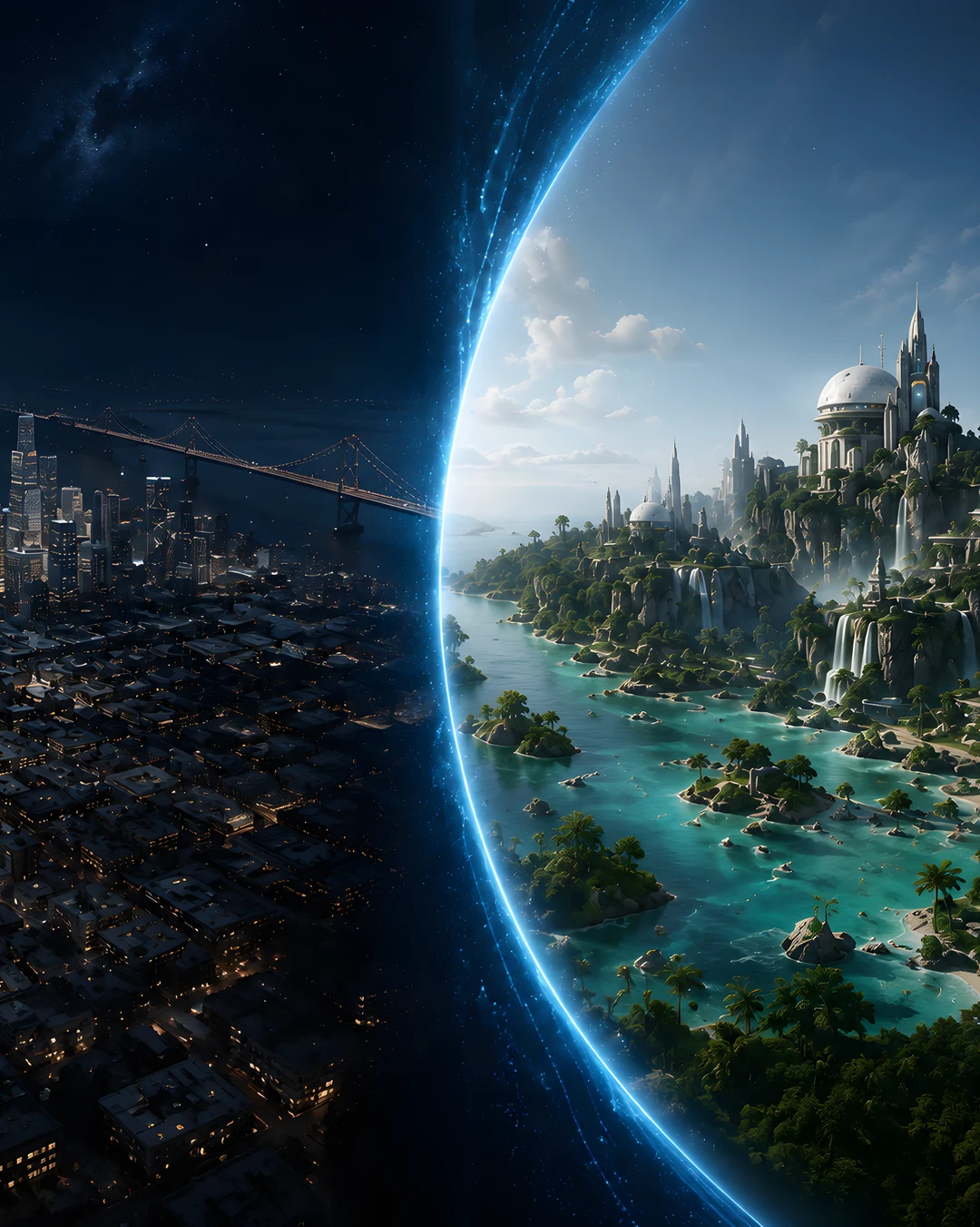 San Francisco beside a created living world
